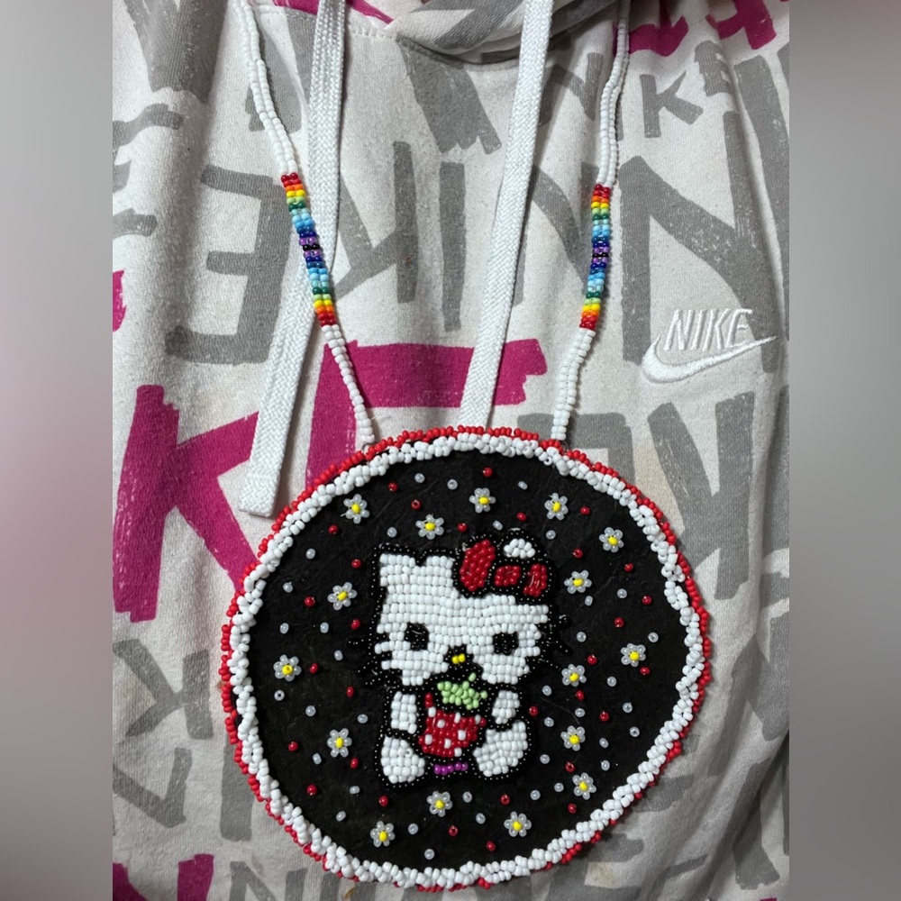 Hello Kitty Beaded Native American Medallion - image 2